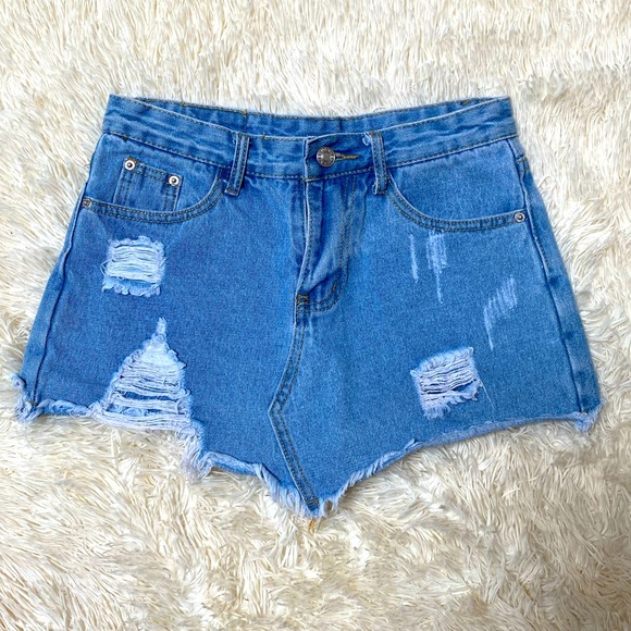 VINTAGE Jean Skort - Picture 1 of 5